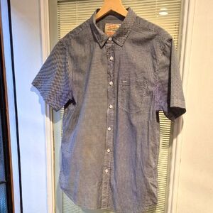 Jach's Men's Blue/Black Patterned Short Sleeve Shirt Size Medium